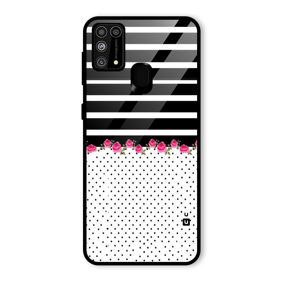 Classic Polka Stripes Glass Back Case for Galaxy M31