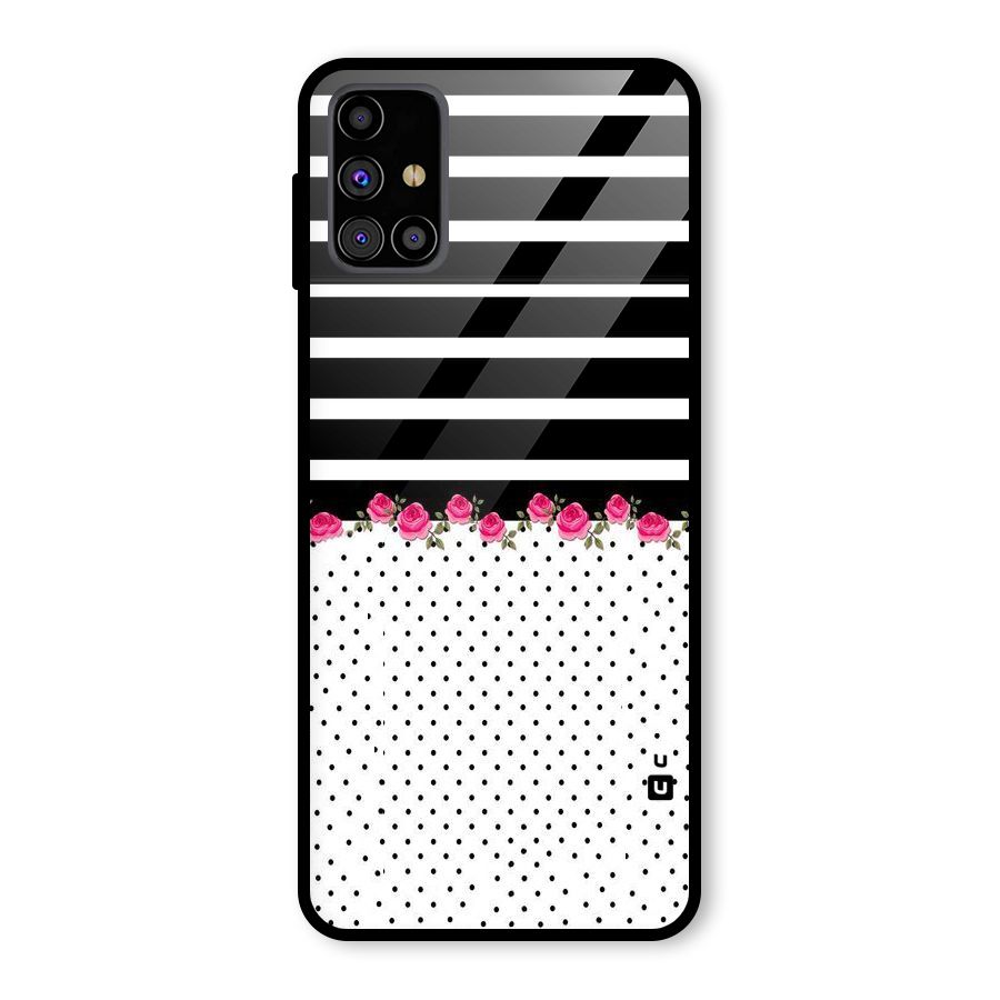 Classic Polka Stripes Glass Back Case for Galaxy M31s