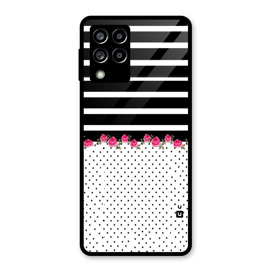 Classic Polka Stripes Glass Back Case for Galaxy M53 5G