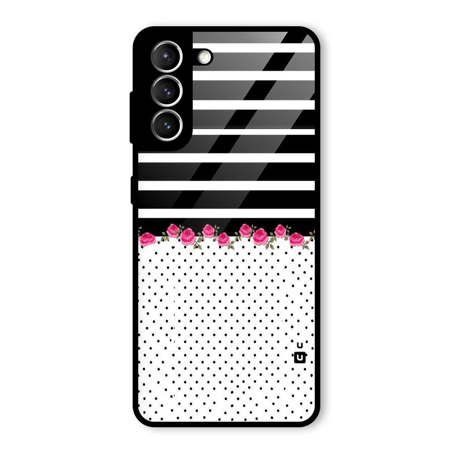 Classic Polka Stripes Glass Back Case for Galaxy S21 5G