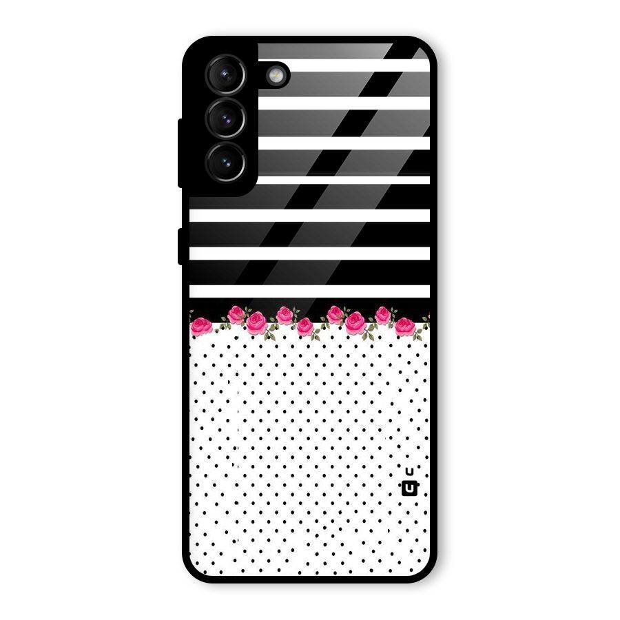 Classic Polka Stripes Glass Back Case for Galaxy S21 Plus