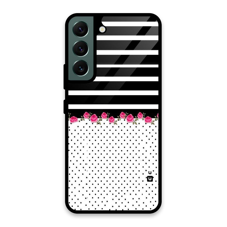 Classic Polka Stripes Glass Back Case for Galaxy S22 5G