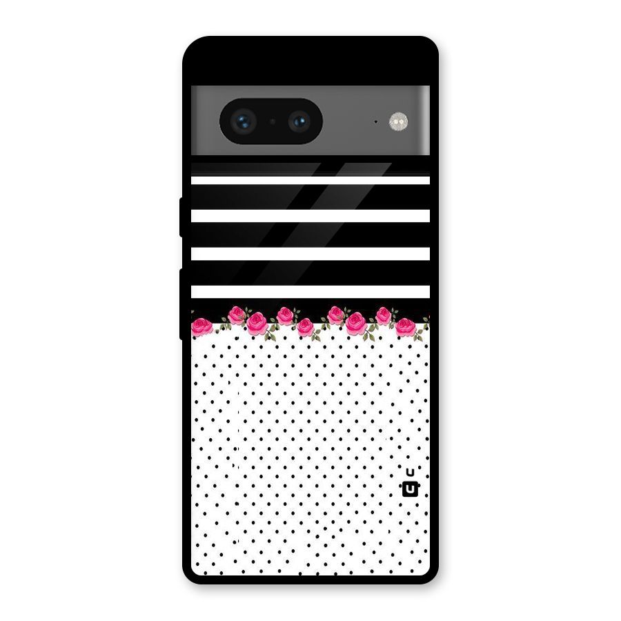 Classic Polka Stripes Glass Back Case for Google Pixel 7