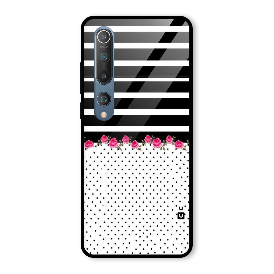Classic Polka Stripes Glass Back Case for Mi 10