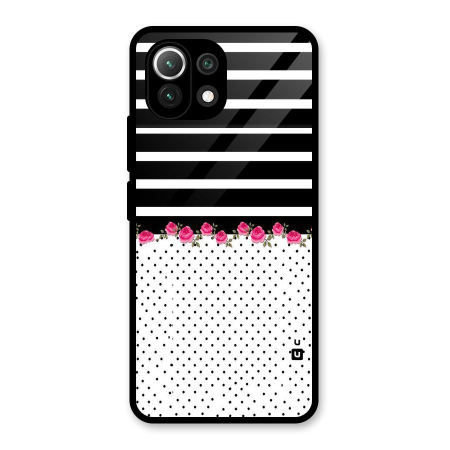 Classic Polka Stripes Glass Back Case for Mi 11 Lite