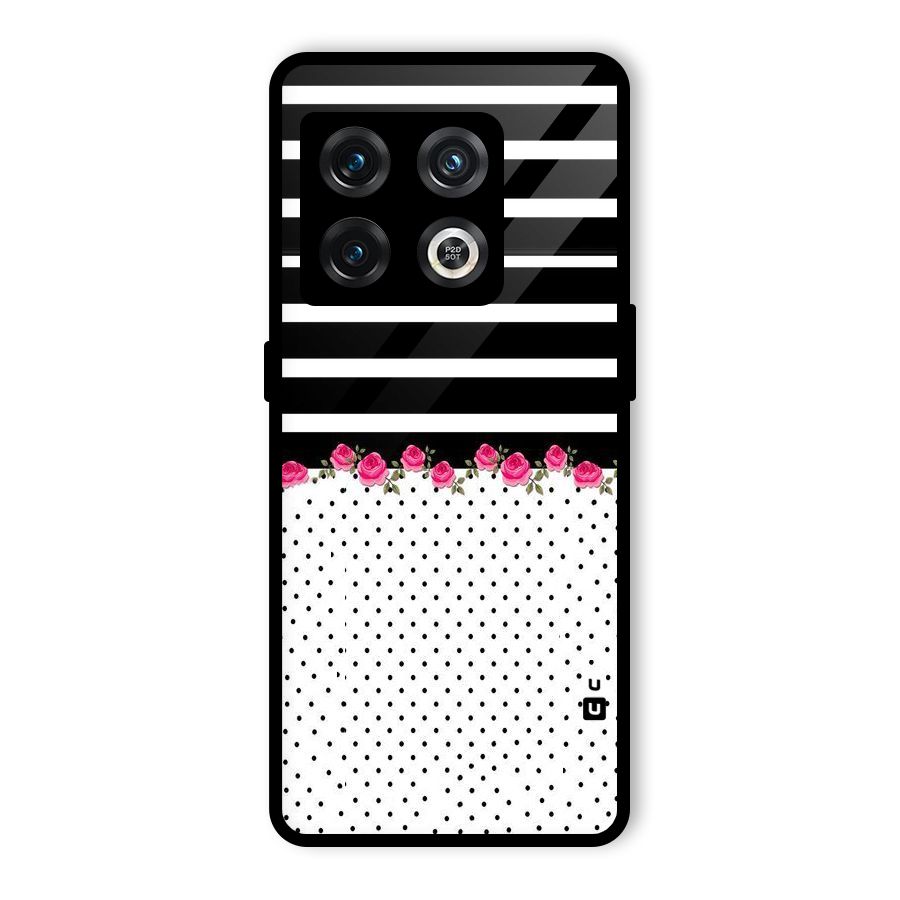 Classic Polka Stripes Glass Back Case for OnePlus 10 Pro 5G