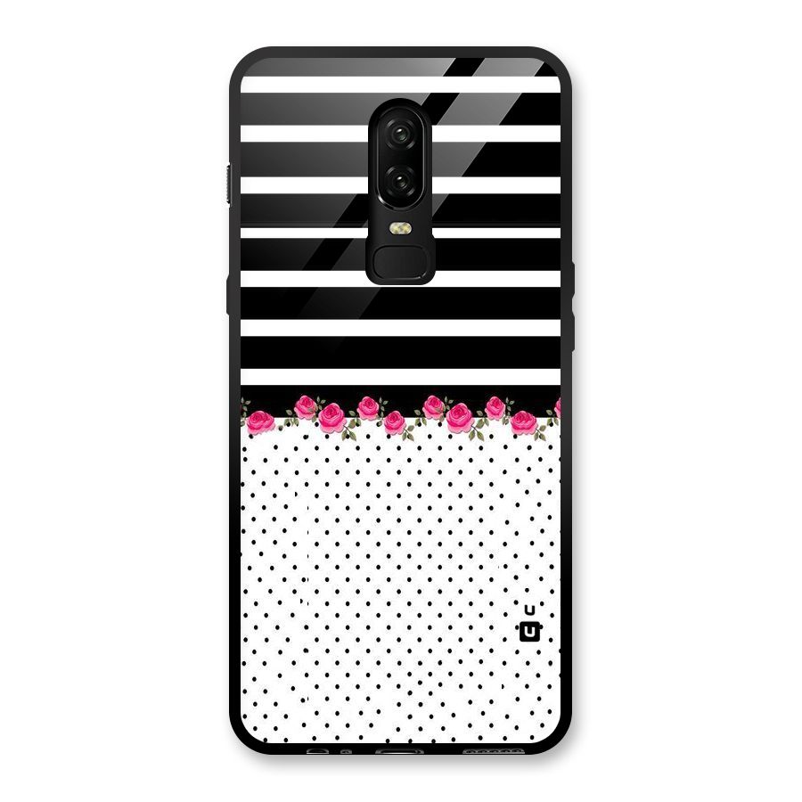 Classic Polka Stripes Glass Back Case for OnePlus 6