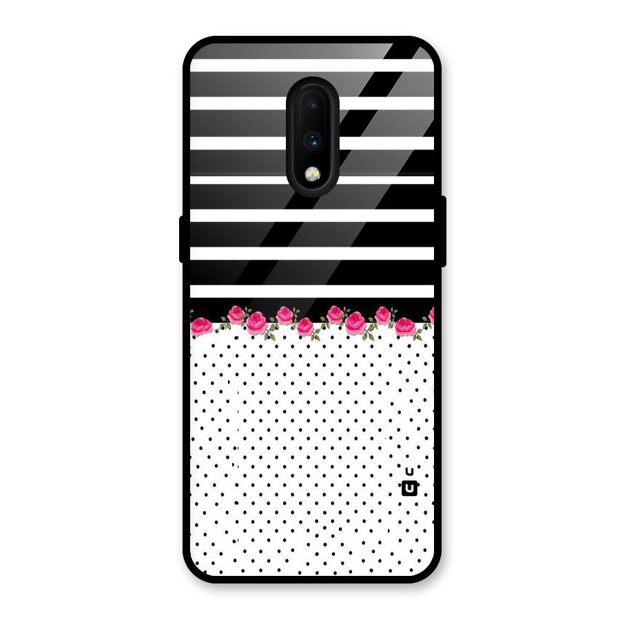 Classic Polka Stripes Glass Back Case for OnePlus 7