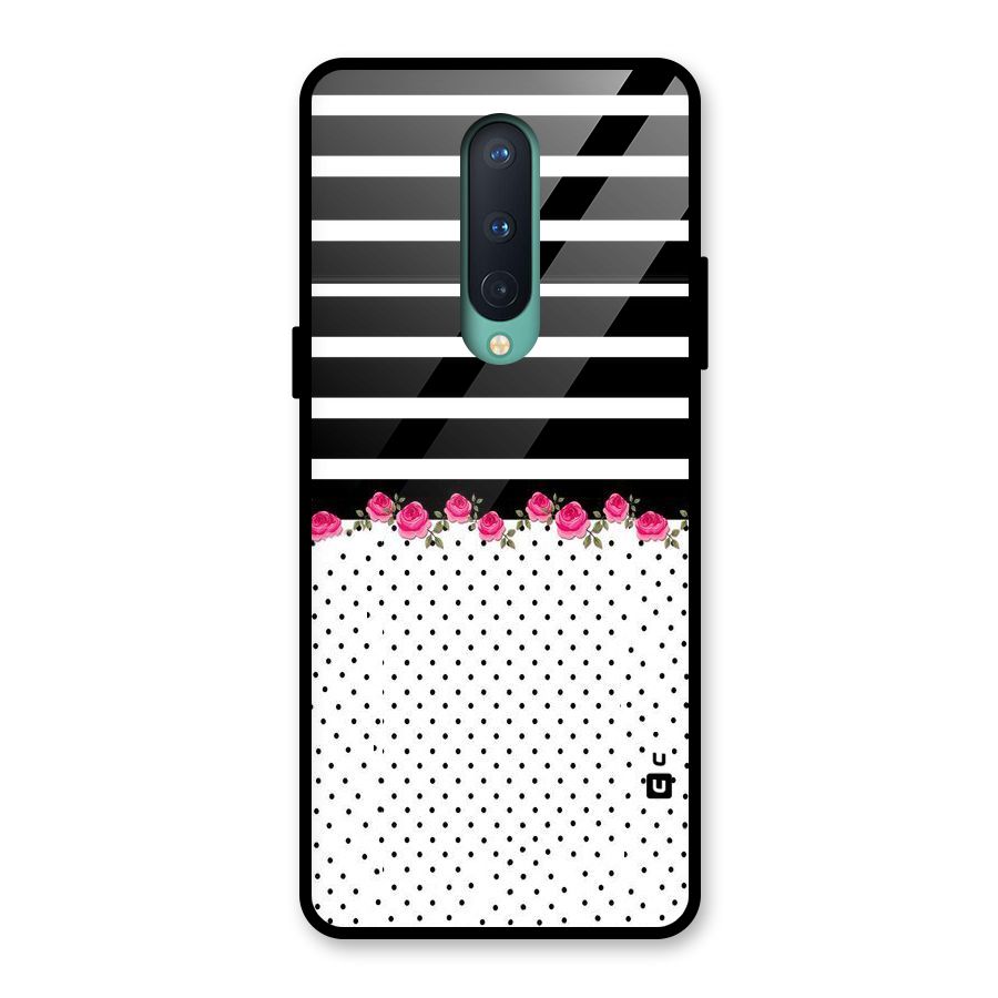 Classic Polka Stripes Glass Back Case for OnePlus 8