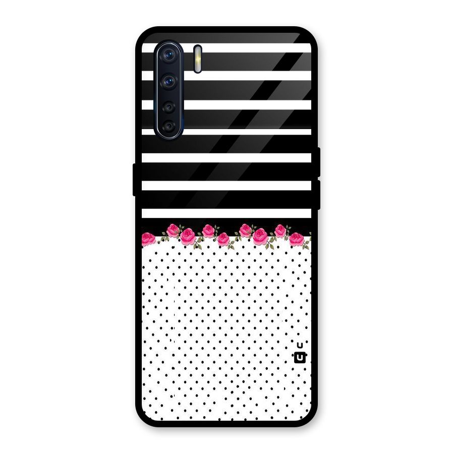 Classic Polka Stripes Glass Back Case for Oppo F15