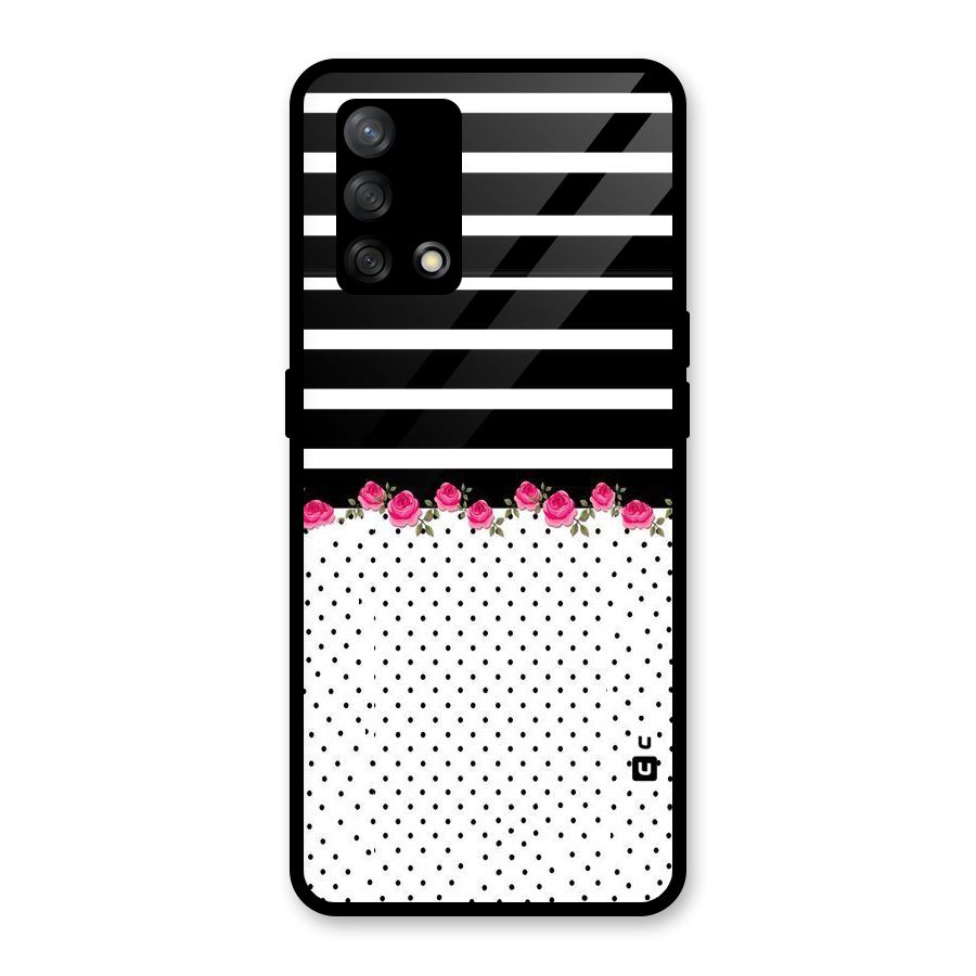 Classic Polka Stripes Glass Back Case for Oppo F19