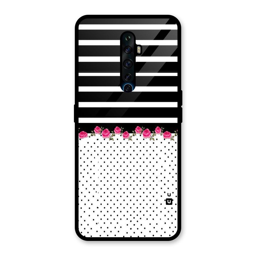 Classic Polka Stripes Glass Back Case for Oppo Reno2 F