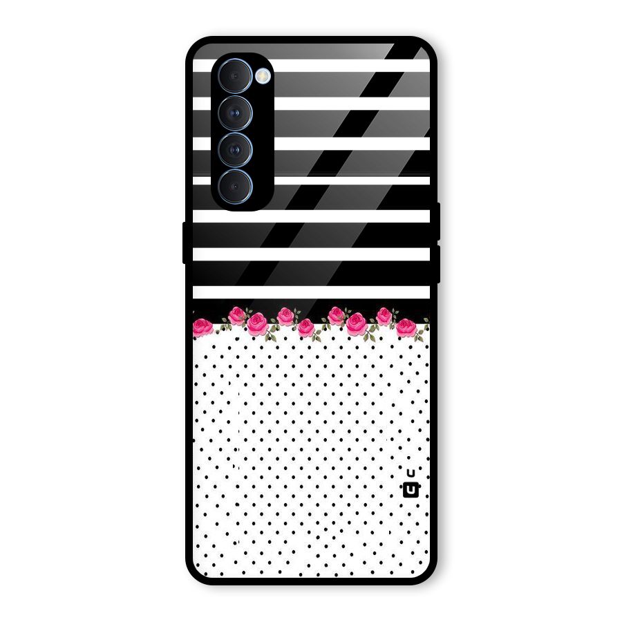 Classic Polka Stripes Glass Back Case for Oppo Reno4 Pro