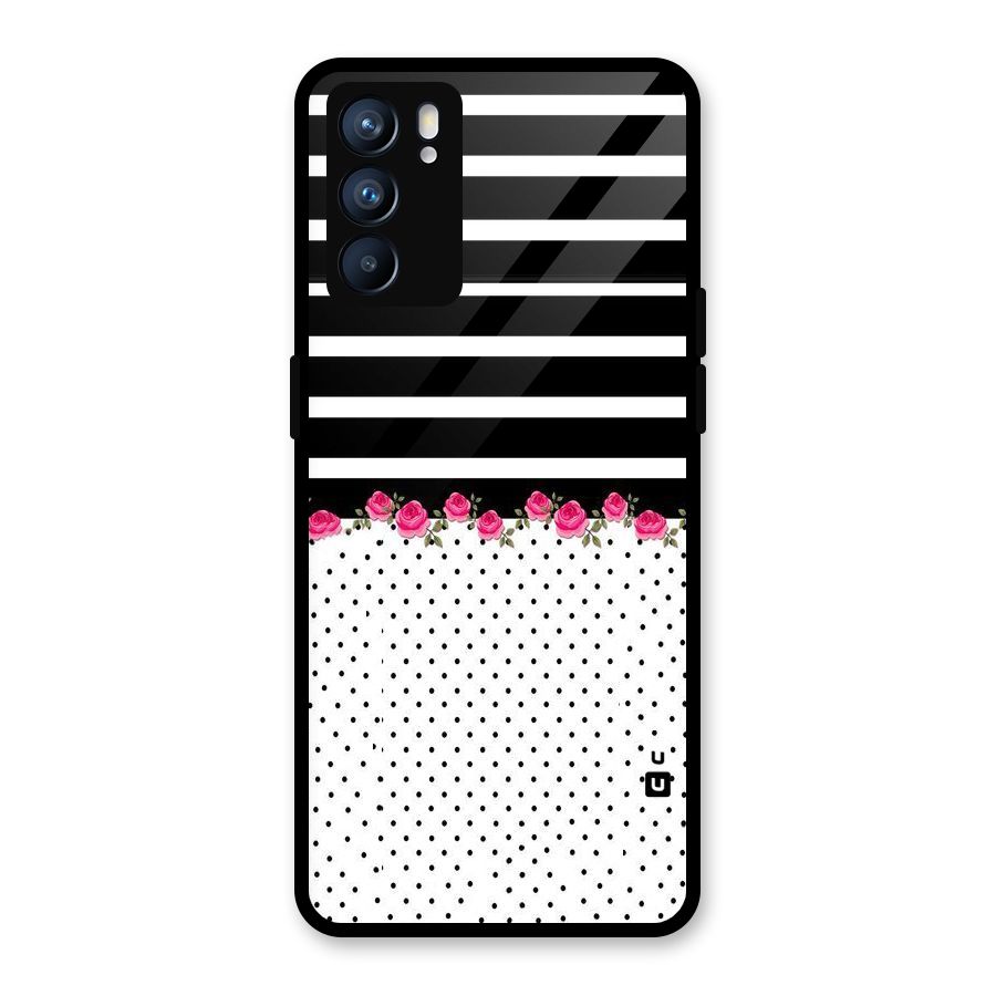 Classic Polka Stripes Glass Back Case for Oppo Reno6 5G