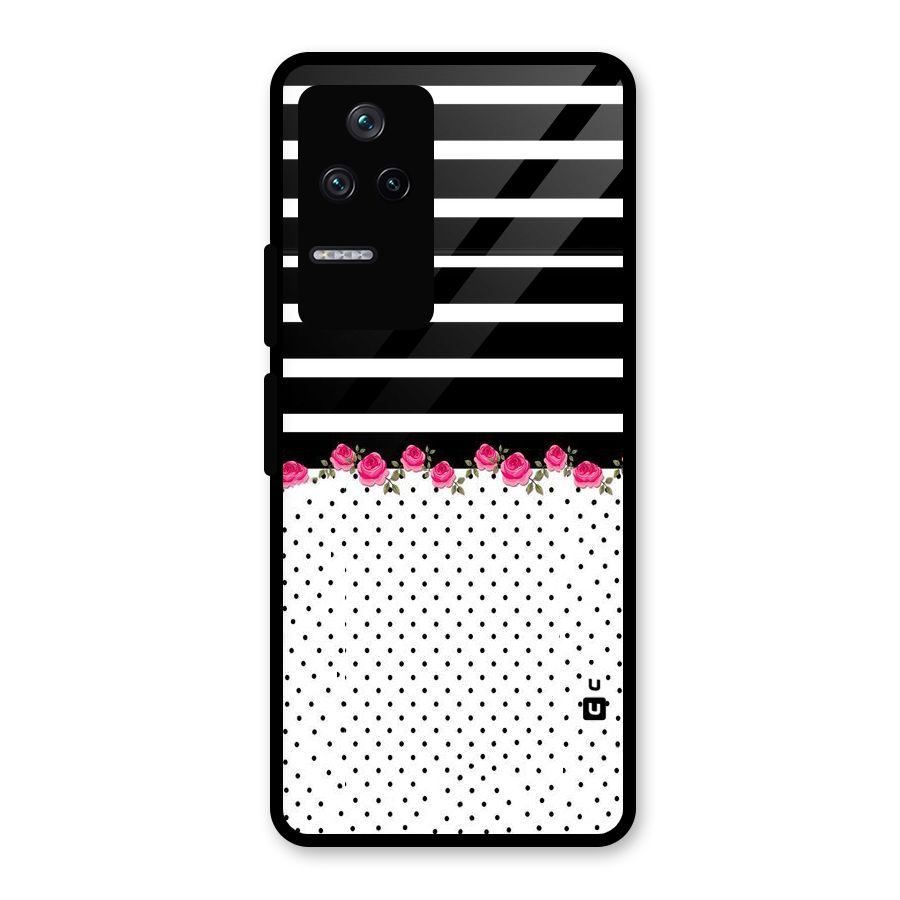 Classic Polka Stripes Glass Back Case for Poco F4 5G