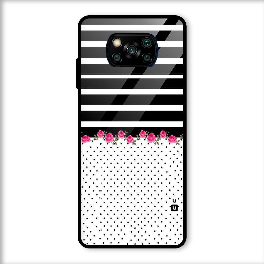 Classic Polka Stripes Glass Back Case for Poco X3