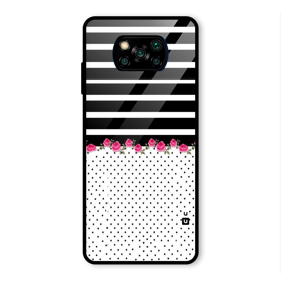 Classic Polka Stripes Glass Back Case for Poco X3 Pro