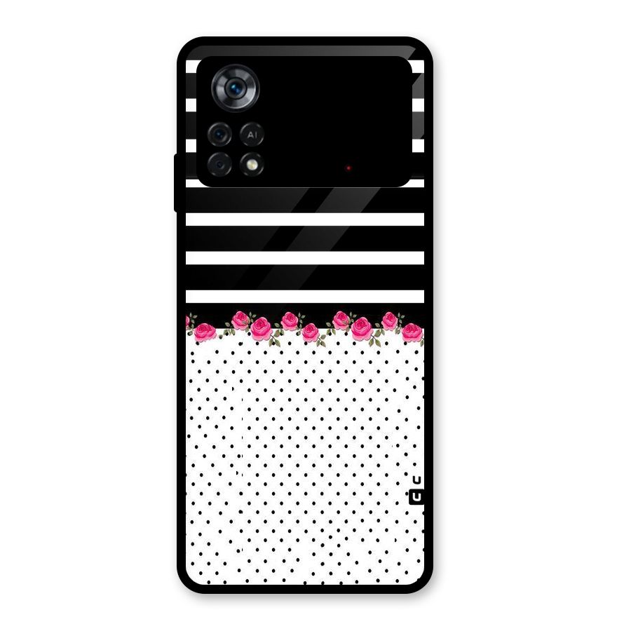 Classic Polka Stripes Glass Back Case for Poco X4 Pro 5G