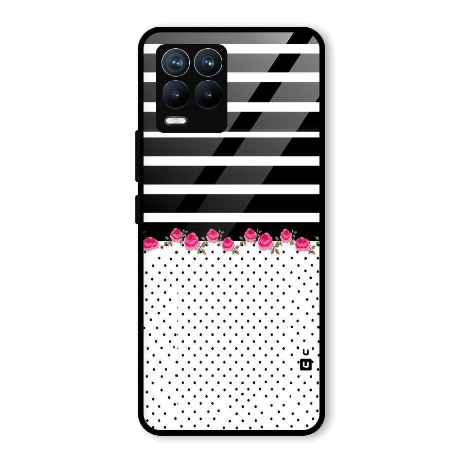 Classic Polka Stripes Glass Back Case for Realme 8 Pro