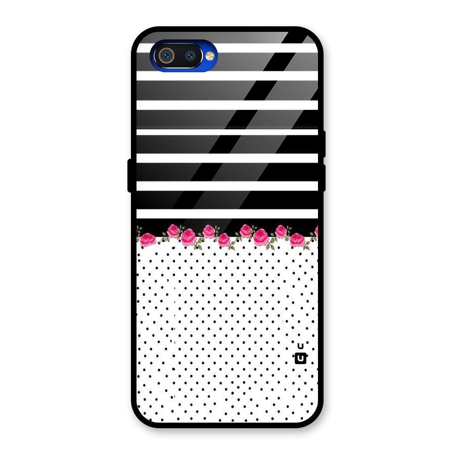 Classic Polka Stripes Glass Back Case for Realme C2