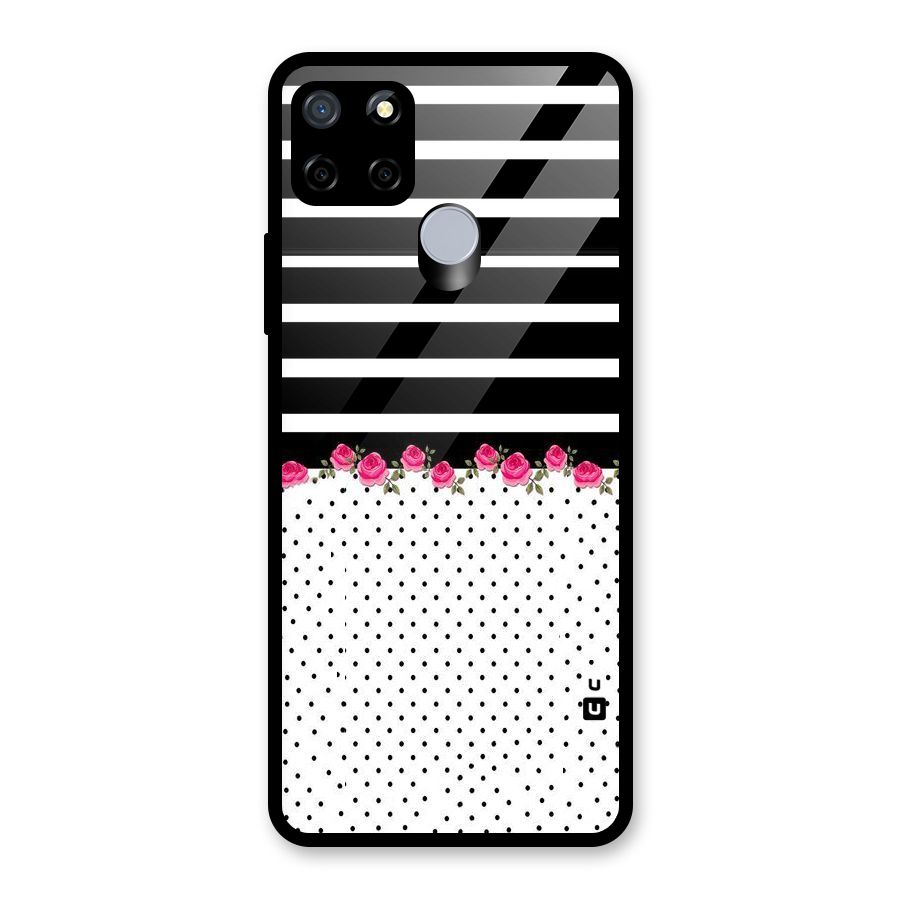 Classic Polka Stripes Glass Back Case for Realme Narzo 20