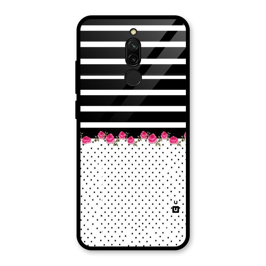 Classic Polka Stripes Glass Back Case for Redmi 8