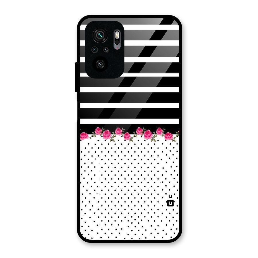 Classic Polka Stripes Glass Back Case for Redmi Note 10S