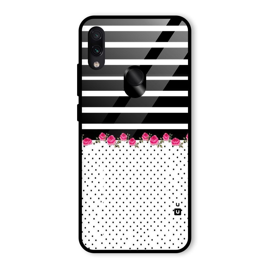 Classic Polka Stripes Glass Back Case for Redmi Note 7
