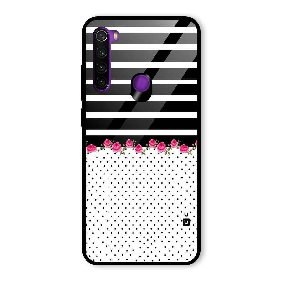 Classic Polka Stripes Glass Back Case for Redmi Note 8