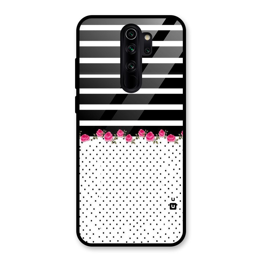 Classic Polka Stripes Glass Back Case for Redmi Note 8 Pro