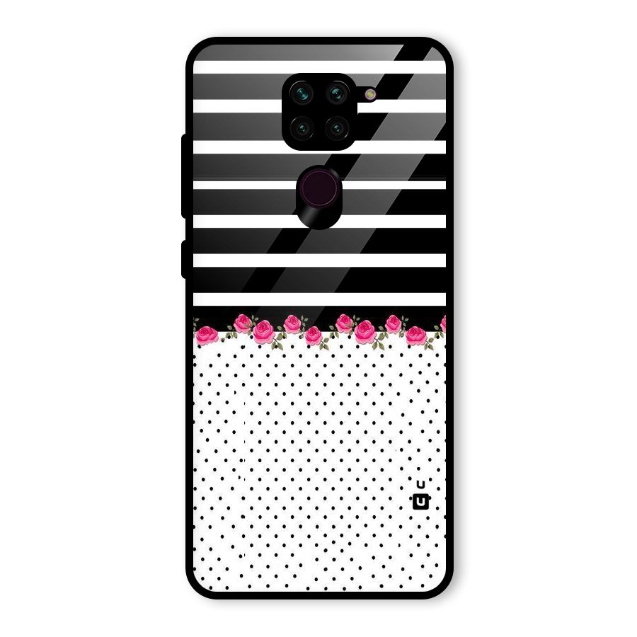 Classic Polka Stripes Glass Back Case for Redmi Note 9