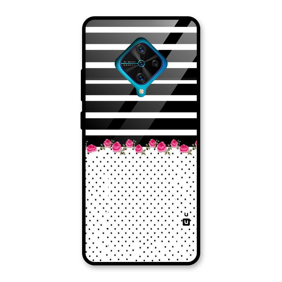 Classic Polka Stripes Glass Back Case for Vivo S1 Pro