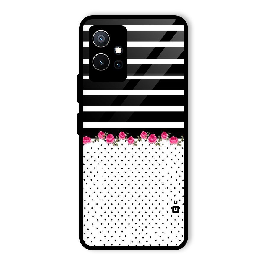 Classic Polka Stripes Glass Back Case for Vivo T1 5G