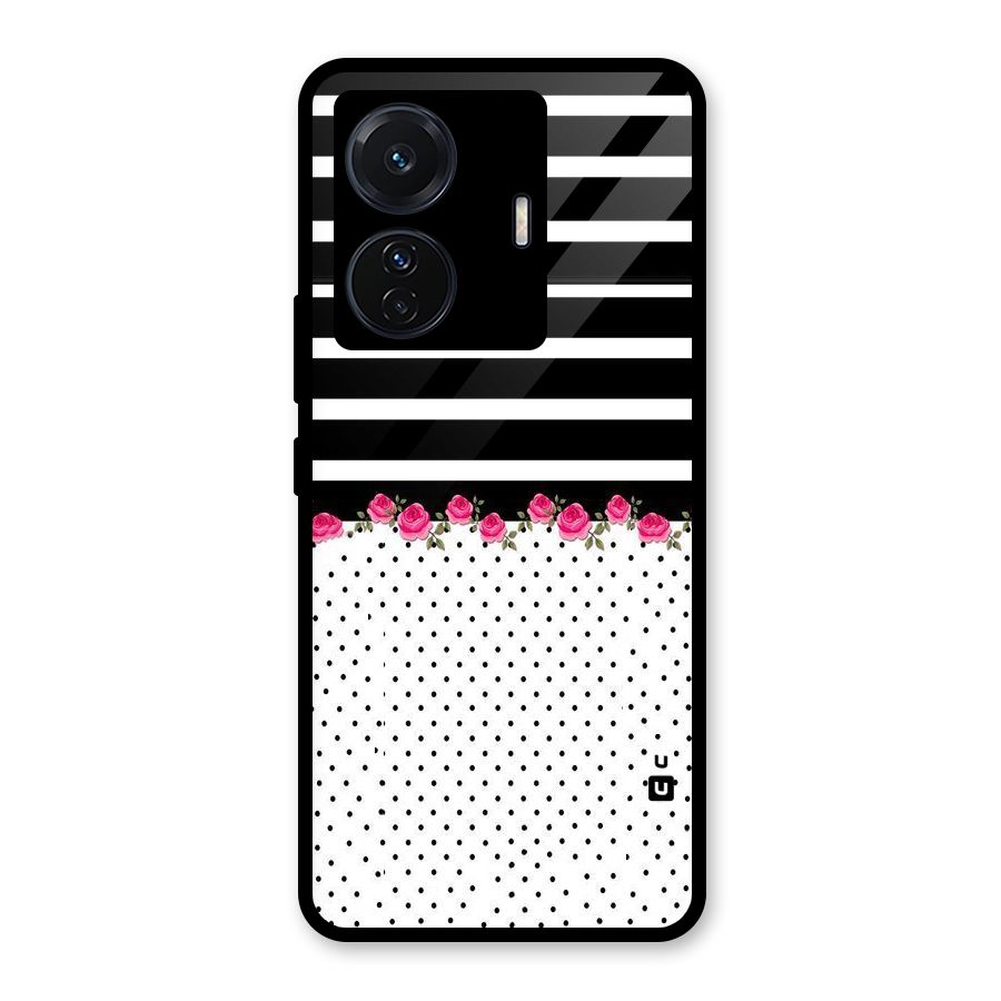 Classic Polka Stripes Glass Back Case for Vivo T1 Pro