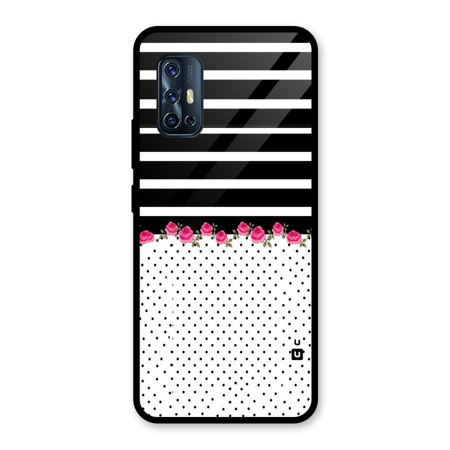 Classic Polka Stripes Glass Back Case for Vivo V17