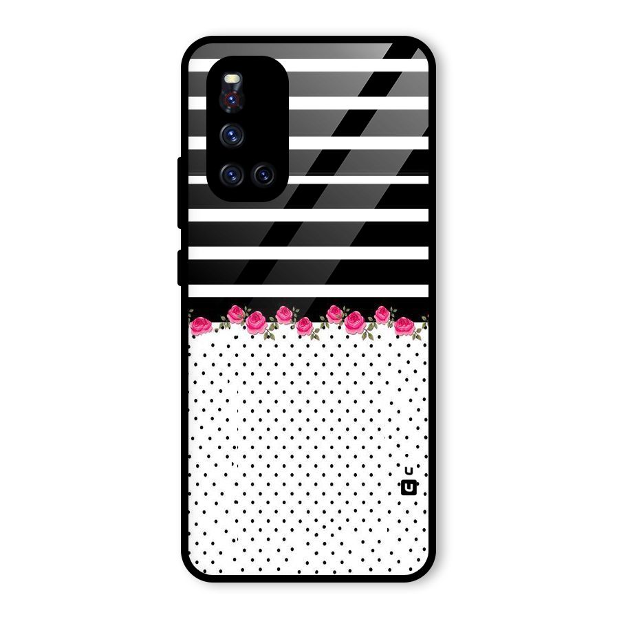 Classic Polka Stripes Glass Back Case for Vivo V19