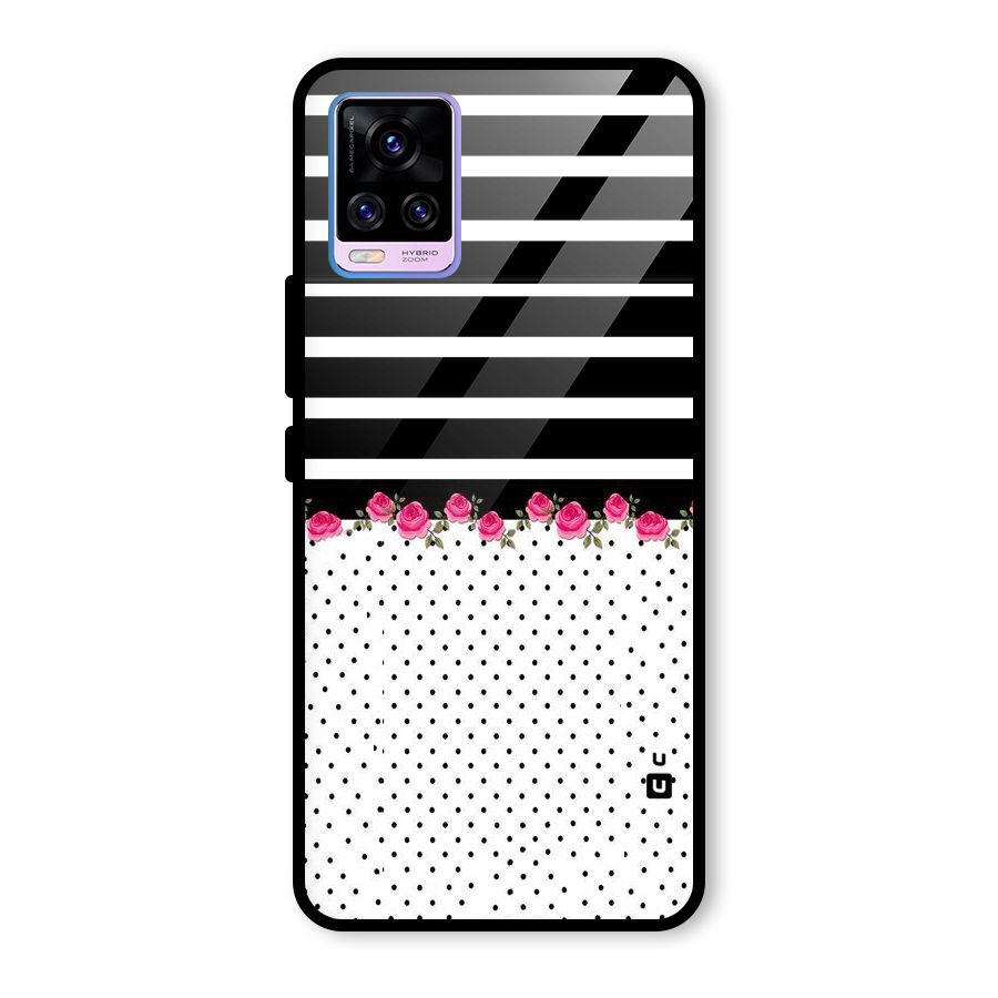 Classic Polka Stripes Glass Back Case for Vivo V20 Pro