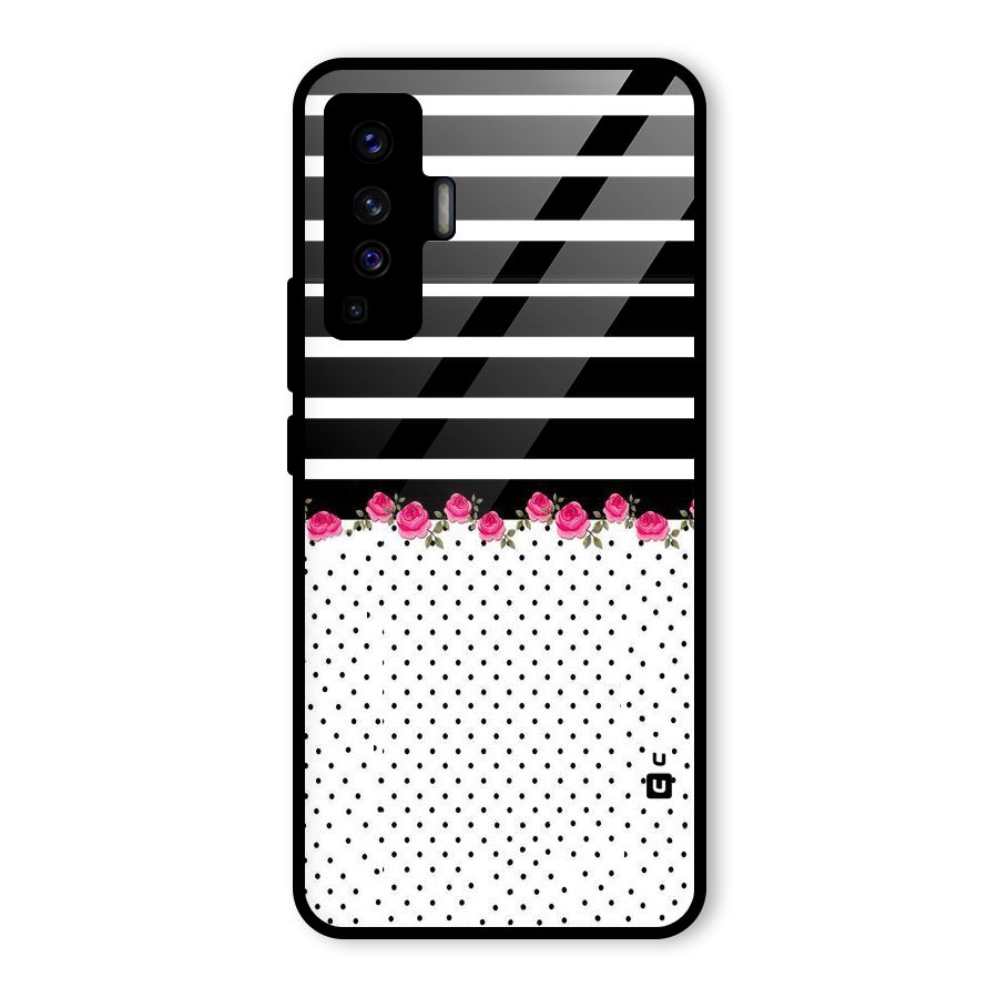 Classic Polka Stripes Glass Back Case for Vivo X50