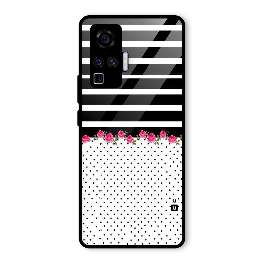 Classic Polka Stripes Glass Back Case for Vivo X50 Pro