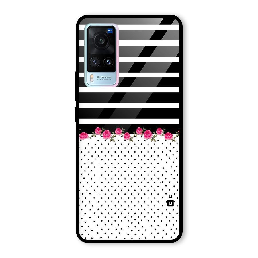 Classic Polka Stripes Glass Back Case for Vivo X60