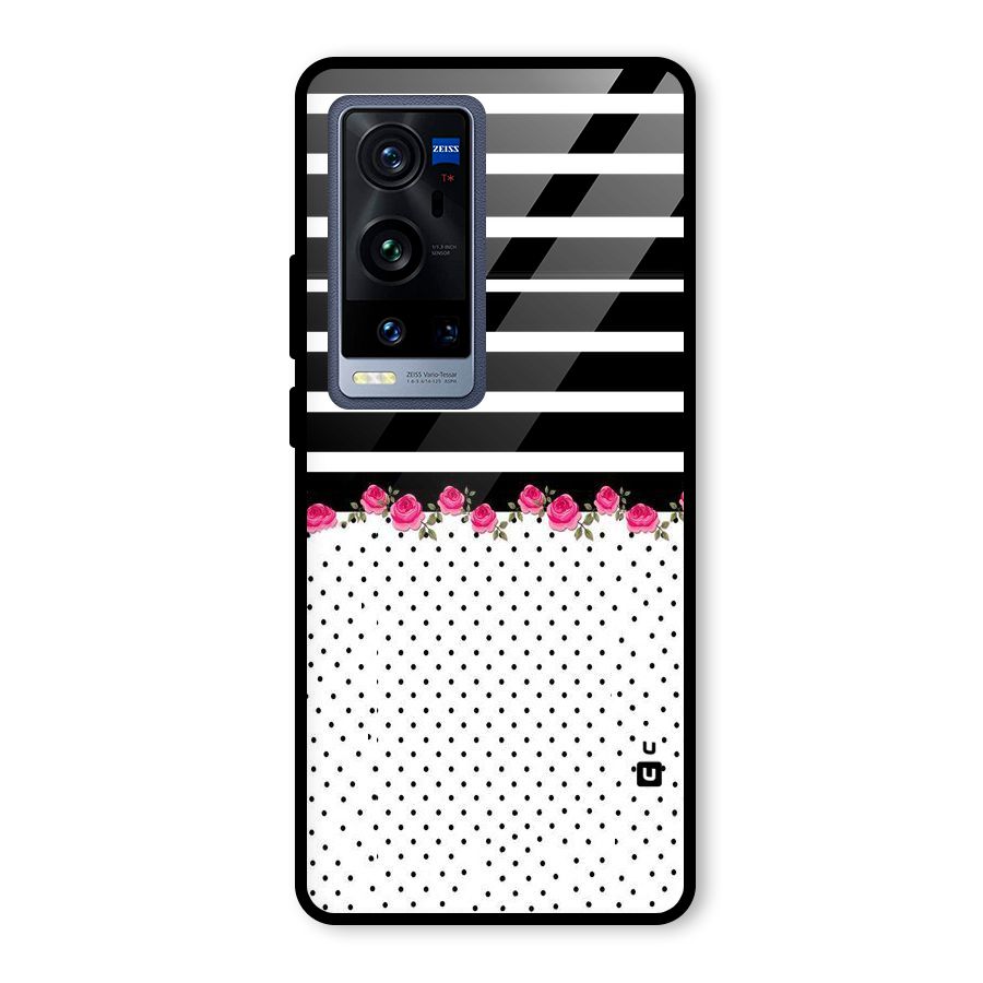 Classic Polka Stripes Glass Back Case for Vivo X60 Pro Plus