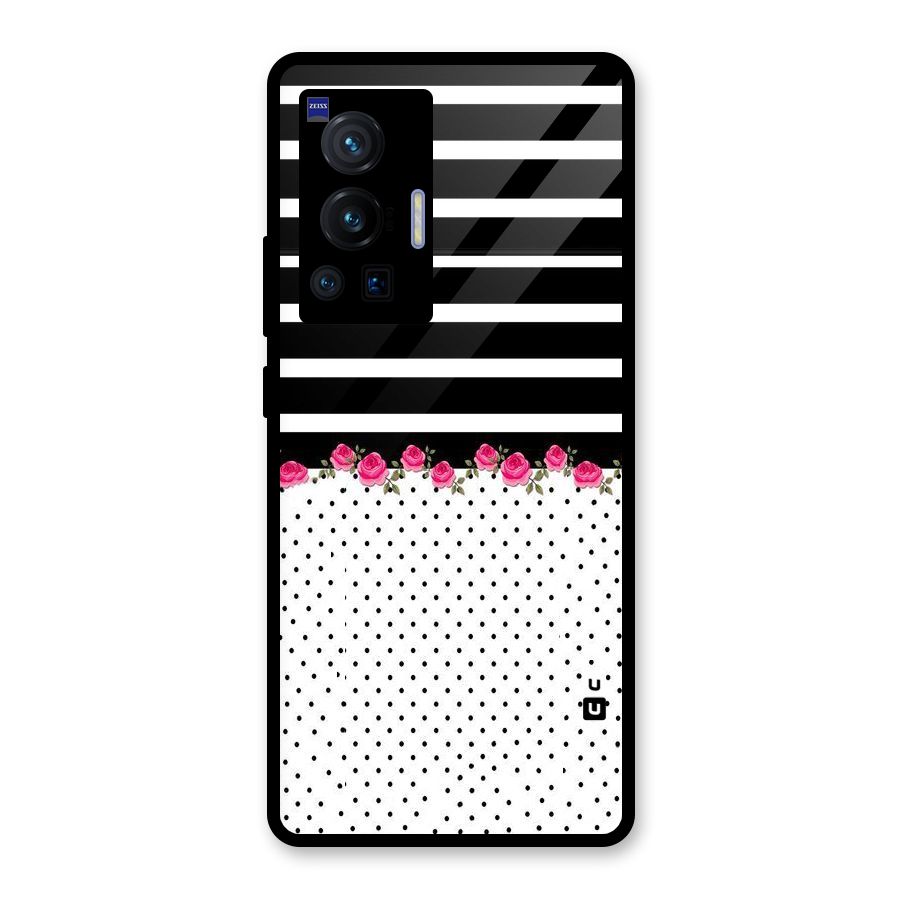 Classic Polka Stripes Glass Back Case for Vivo X70 Pro