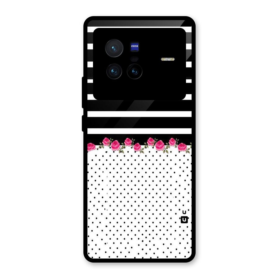 Classic Polka Stripes Glass Back Case for Vivo X80