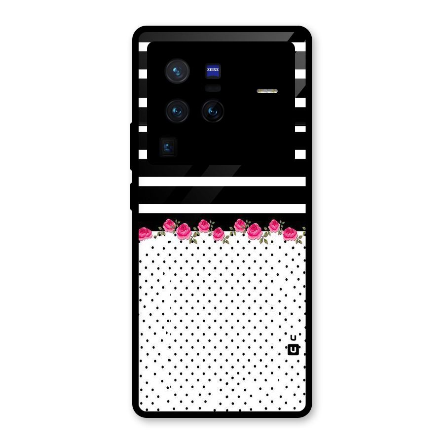 Classic Polka Stripes Glass Back Case for Vivo X80 Pro