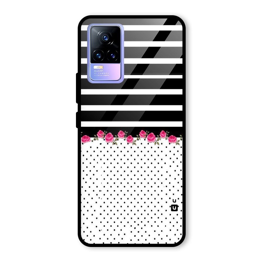 Classic Polka Stripes Glass Back Case for Vivo Y73