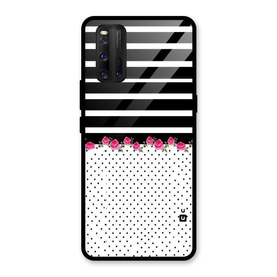 Classic Polka Stripes Glass Back Case for Vivo iQOO 3
