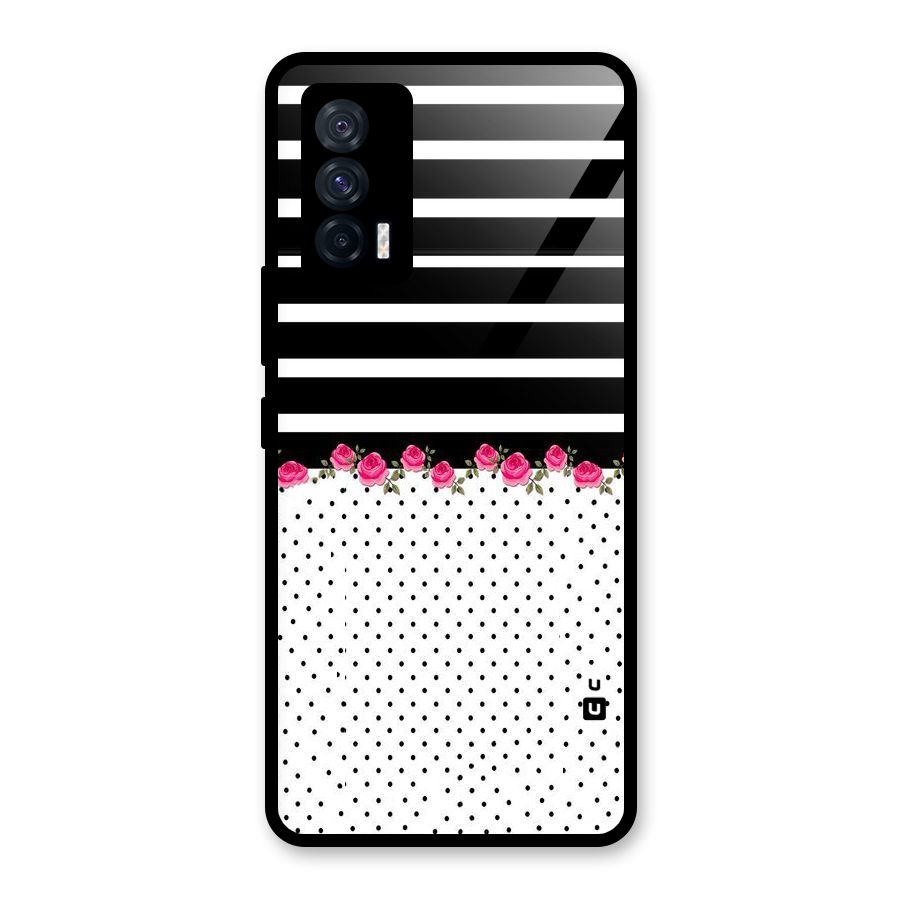 Classic Polka Stripes Glass Back Case for Vivo iQOO 7 5G