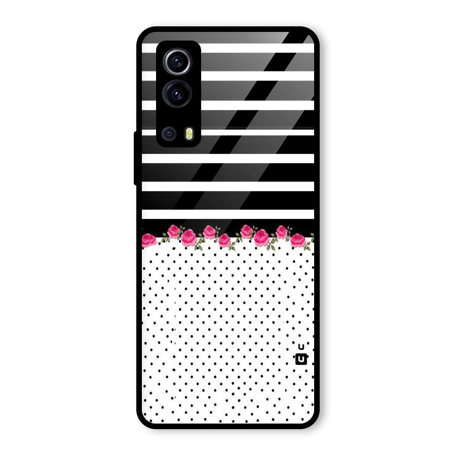 Classic Polka Stripes Glass Back Case for Vivo iQOO Z3