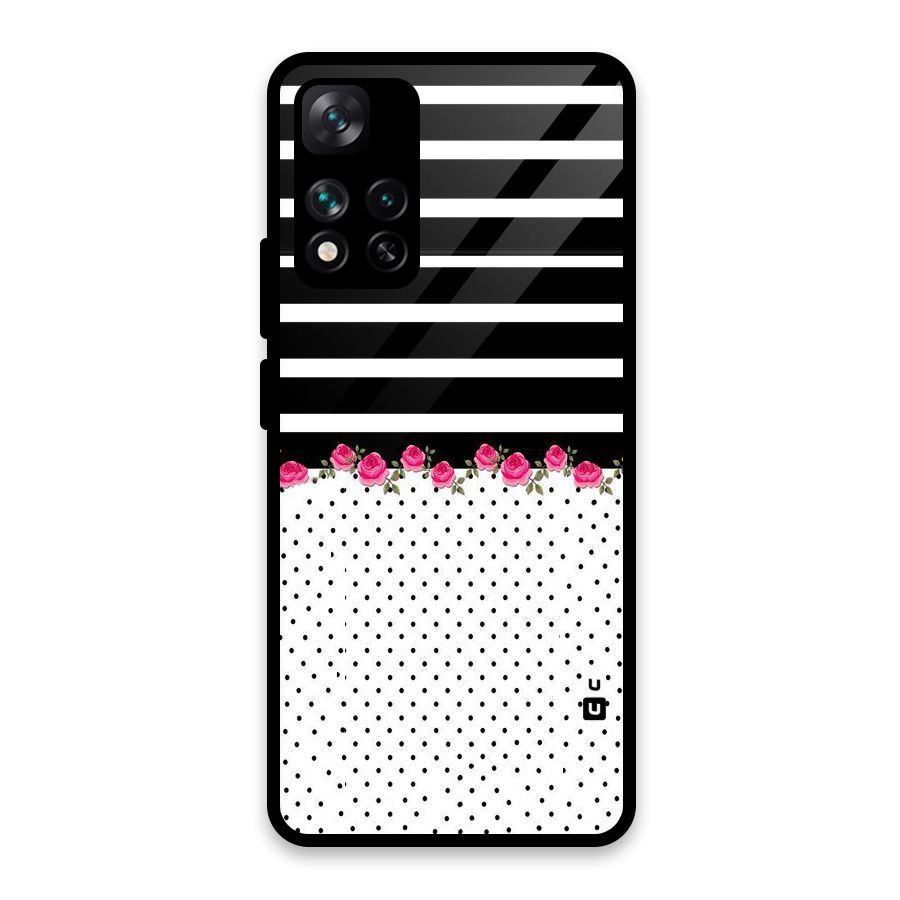 Classic Polka Stripes Glass Back Case for Xiaomi 11i HyperCharge 5G