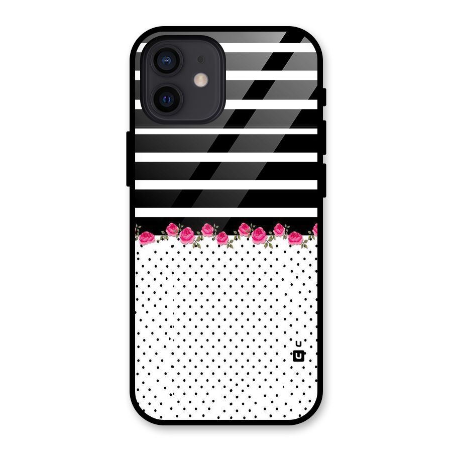 Classic Polka Stripes Glass Back Case for iPhone 12